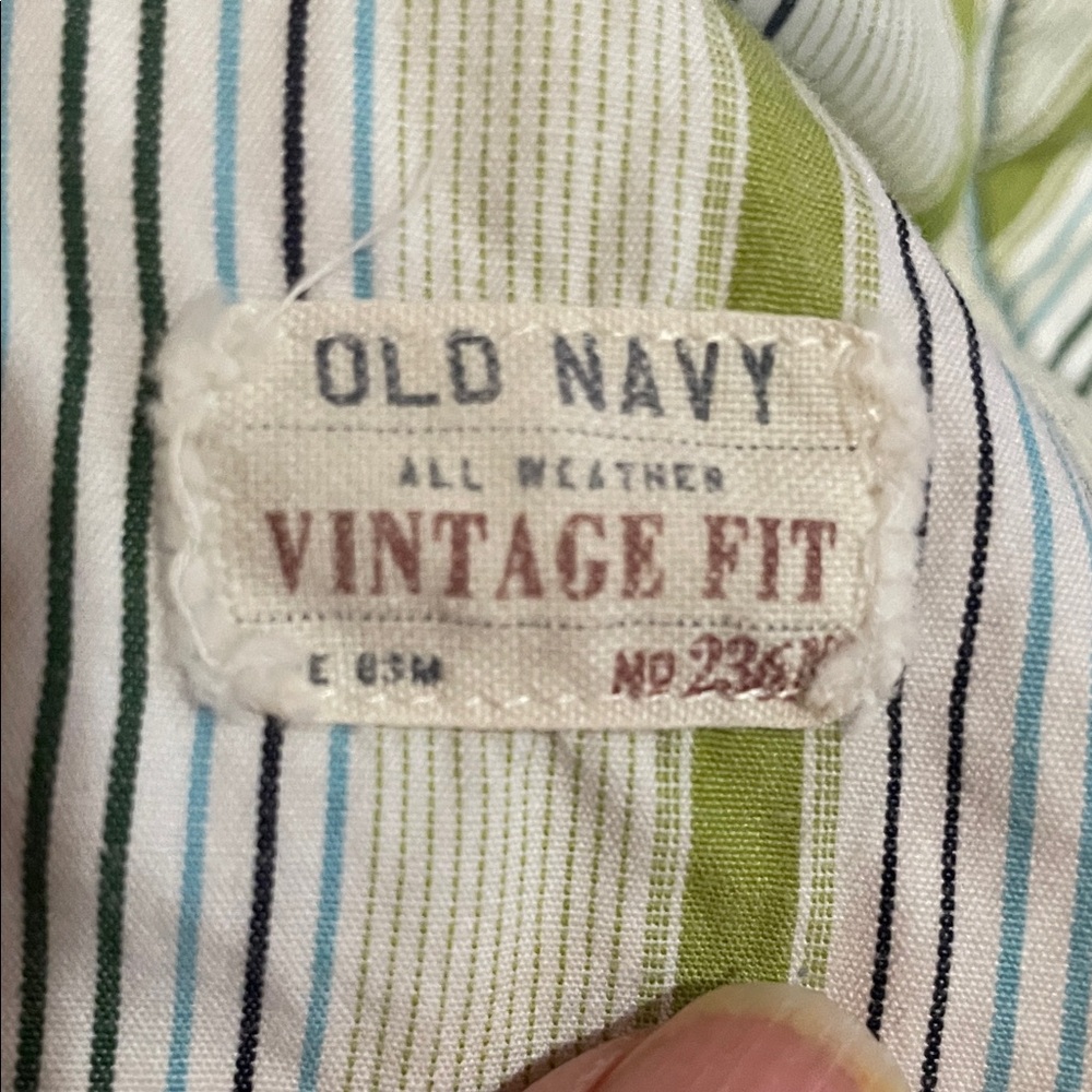 Old Navy Men's Green Striped and Blue Checkered Shirts both XL EUC - Picture 4 of 7